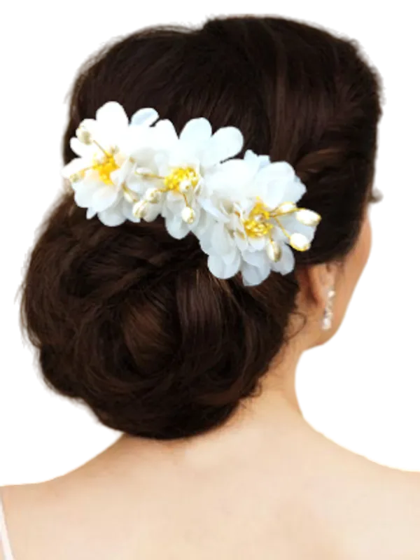 White_Rose_Flower_Comb_Slide_Hair_Accessories_For_Women_&_Girls_(14_X_8_X_1_Cm)