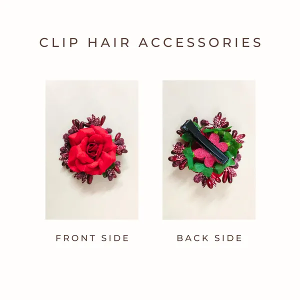 Maroon_Rose_And_Pollen_Floral_Charming_Flowers_Design_Hairpin_For_Women_&_Girls_(14_X_8_X_1_Cm)