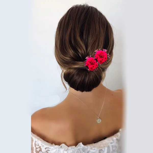 Maroon_Rose_And_Pollen_Floral_Charming_Flowers_Design_Hairpin_For_Women_&_Girls_(14_X_8_X_1_Cm)