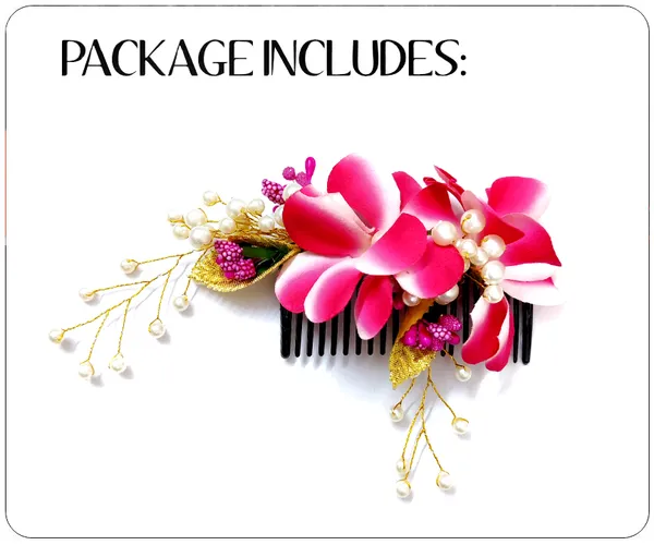 Dark_Pink_Lavender_Flower_Comb_Slide_Bridal_Hair_Accessories_For_Women_&_Girls_(14_X_8_X_1_Cm)