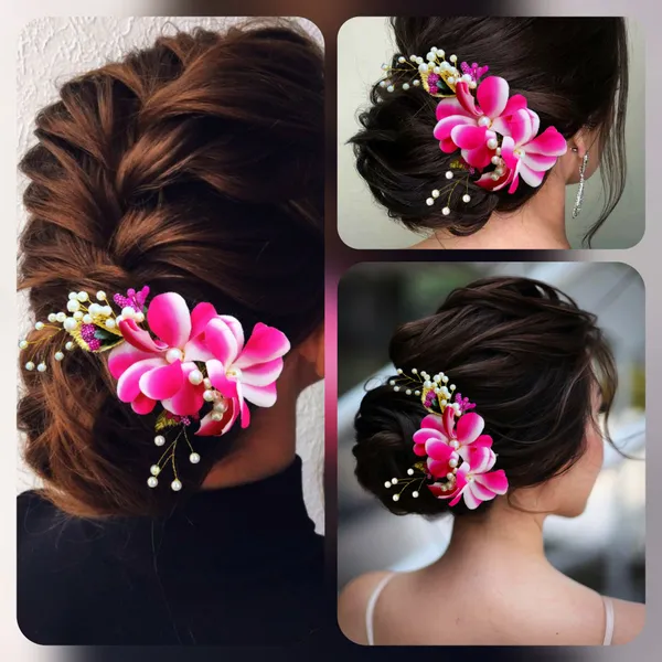 Dark_Pink_Lavender_Flower_Comb_Slide_Bridal_Hair_Accessories_For_Women_&_Girls_(14_X_8_X_1_Cm)