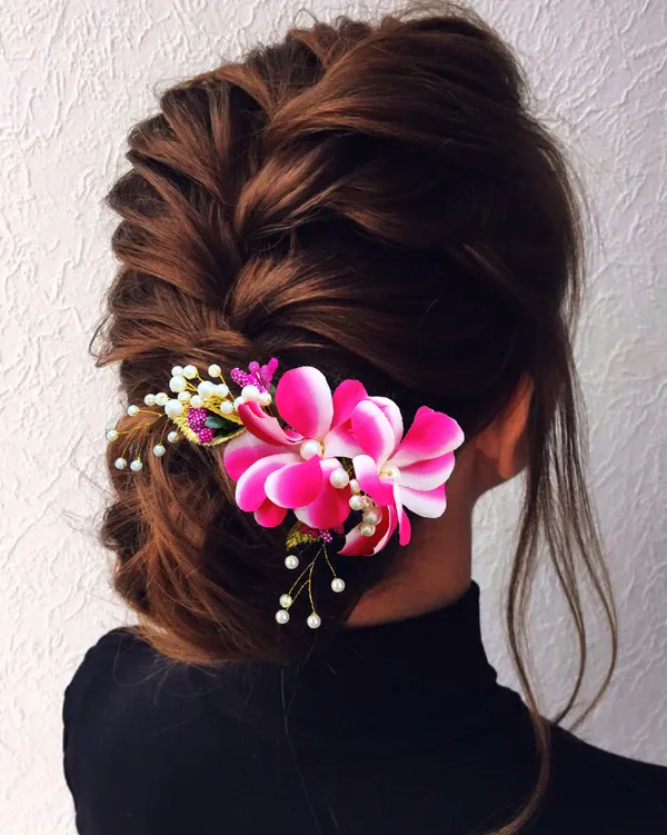 Dark_Pink_Lavender_Flower_Comb_Slide_Bridal_Hair_Accessories_For_Women_&_Girls_(14_X_8_X_1_Cm)