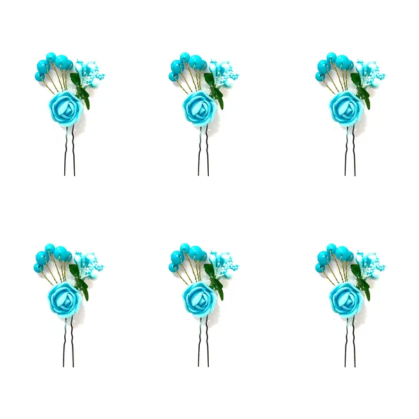 Pack_of_6_Sky_Blue_Artificial_Glossy_Rose_Flower_Design_Rounded_Hair_Pin_For_Women_Pins