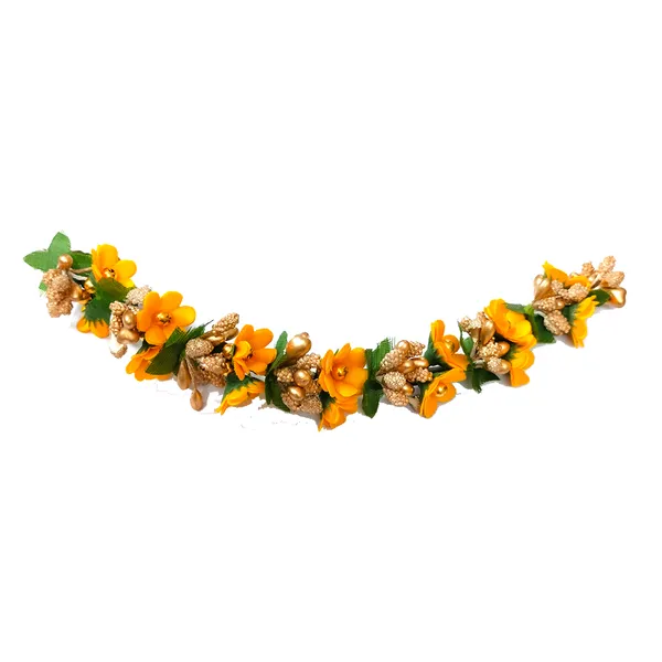 Yellow_Small_Flower_And_Beads_Design_Hairpin_For_Women_And_Girl_(14_X_8_X_1_Cm)
