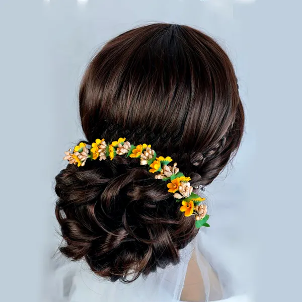 Yellow_Small_Flower_And_Beads_Design_Hairpin_For_Women_And_Girl_(14_X_8_X_1_Cm)