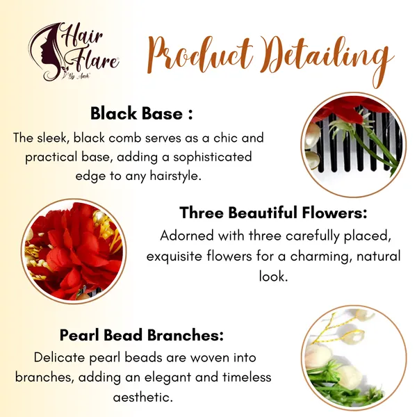 Red_Artificial_Flower_Hair_Comb_Slide_For_Women_&_Girls