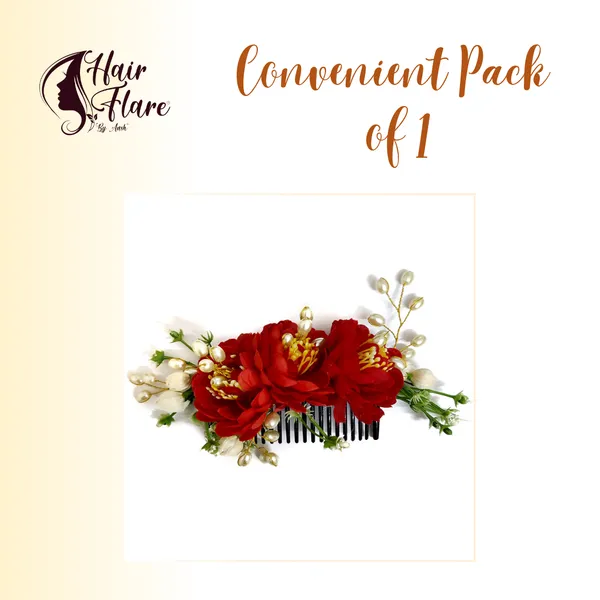 Red_Artificial_Flower_Hair_Comb_Slide_For_Women_&_Girls