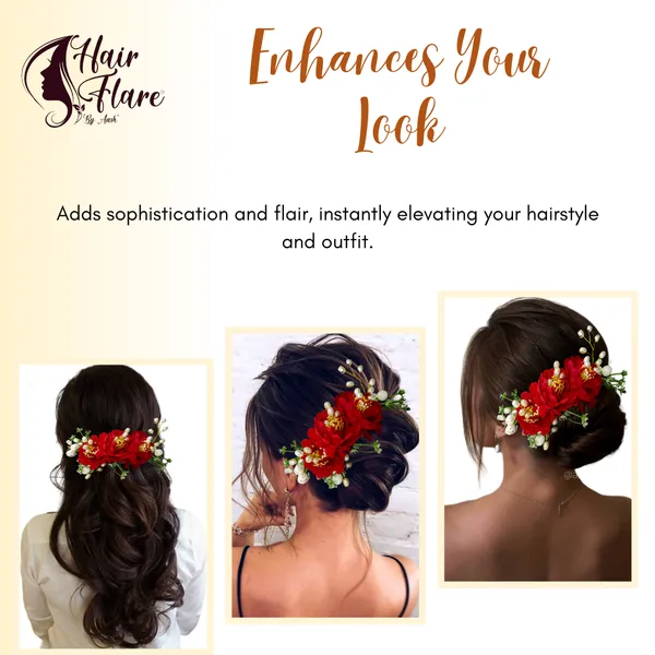 Red_Artificial_Flower_Hair_Comb_Slide_For_Women_&_Girls
