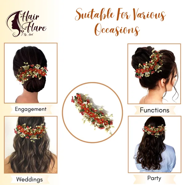 Red_Artificial_Floral_Hair_Vein_For_Women_&_Girls