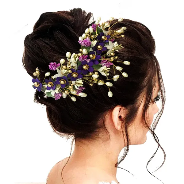 Purple_Atrificial_Flower_Made_Hair_Accessories_And_Hair_Pin_For_Women