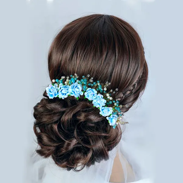 Blue_Artificial_Plastic_Rounded_Rose_Flower_Design_Hairpin_Accessories_With_Pearl_For_Women_&_Girls_(14_X_8_X_1_Cm)