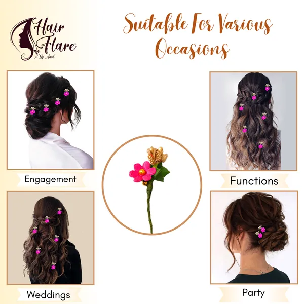 Pack_of_6_Dark_Pink_Flower_And_Pearl_Rounded_Hair_Pin_For__And_Women