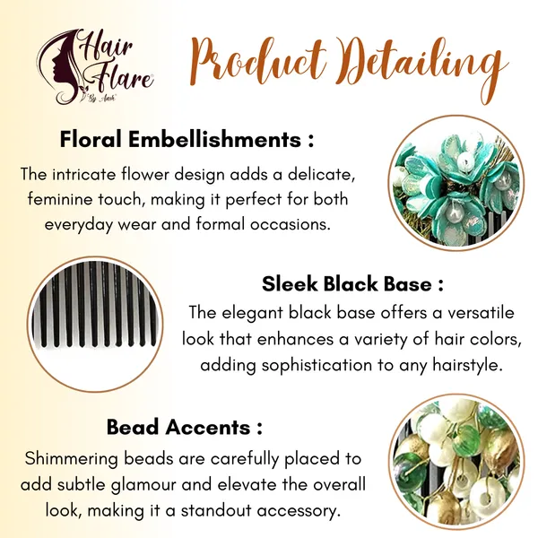 Rama_Green_Artificial_Small_Flower_Comb_Slide_With_Beads_&_Pearls_Bridal_Hairpin_Accessories_For_Women_&_Girls