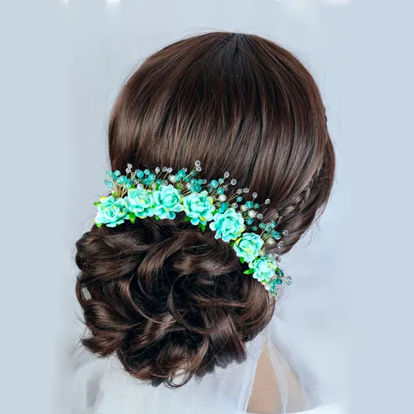 Sky_Blue_Artificial_Plastic_Rounded_Rose_Flower_Design_Hairpin_Accessories_With_Pearl_For_Women_&_Girls_(14_X_8_X_1_Cm)