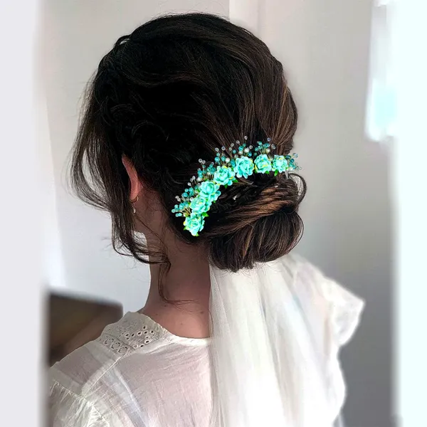 Sky_Blue_Artificial_Plastic_Rounded_Rose_Flower_Design_Hairpin_Accessories_With_Pearl_For_Women_&_Girls_(14_X_8_X_1_Cm)