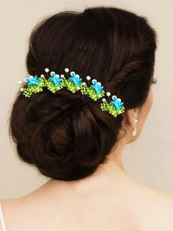 Pack_of_10_Sky_Blue_Round_Shape_Flower_With_Golden_Pearl_Hair_Pin_For_Women_Pins