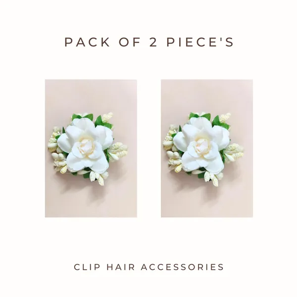 White_Rose_And_Pollen_Floral_Charming_Flowers_Design_Hairpin_For_Women_&_Girls_(14_X_8_X_1_Cm)