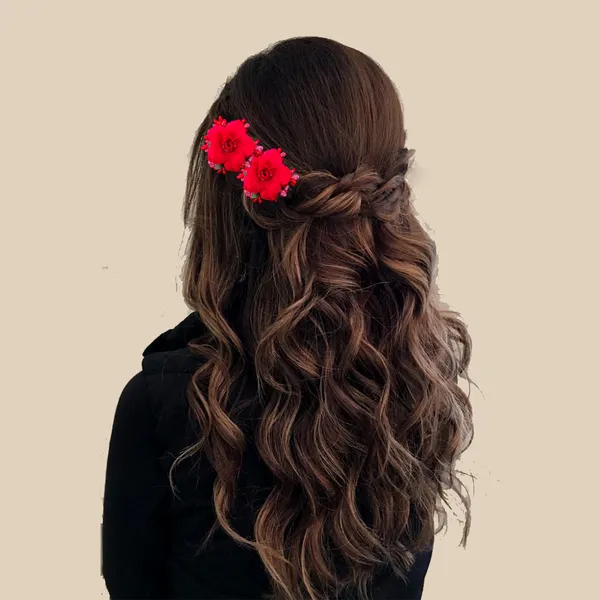 Red_Rose_And_Pollen_Floral_Charming_Flowers_Design_Hairpin_For_Women_&_Girls_(14_X_8_X_1_Cm)