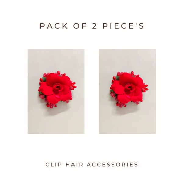 Red_Rose_And_Pollen_Floral_Charming_Flowers_Design_Hairpin_For_Women_&_Girls_(14_X_8_X_1_Cm)