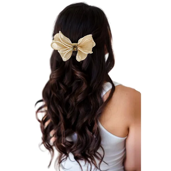 Golden_Dazzling_3_Layer_Hair_Bow_For_Women_&_Girls