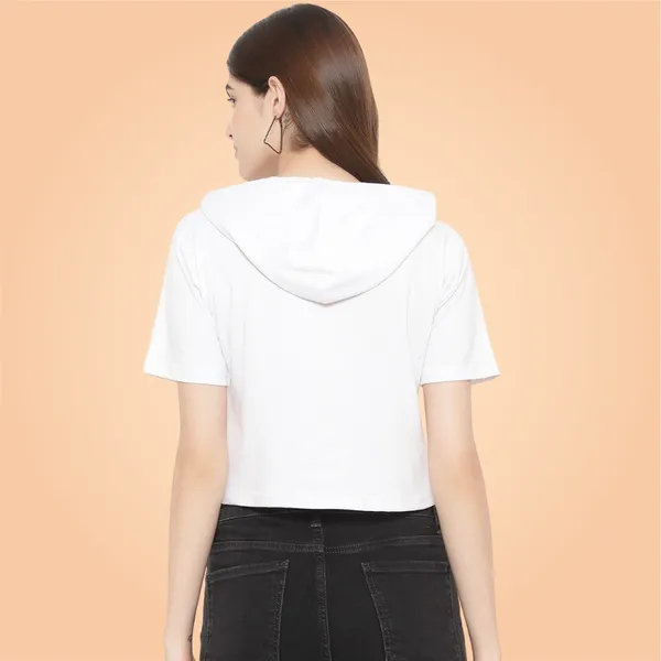 Womens_Sporty_Cropped_Hoodie_Soft_Cotton_Half-Sleeve_Round_Neck_Top