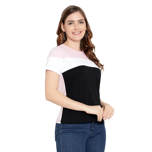 Womens_Multi-Color_Cotton_Half-Sleeve_T-shirt__Trendy_&_Comfortable