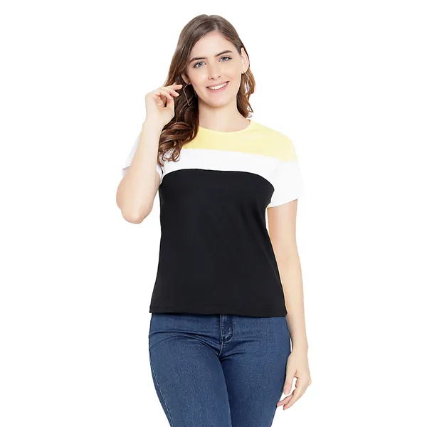 Womens_Multi-Color_Cotton_Half-Sleeve_T-shirt__Trendy_&_Comfortable