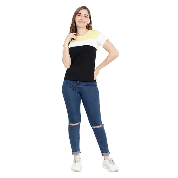 Womens_Multi-Color_Cotton_Half-Sleeve_T-shirt__Trendy_&_Comfortable