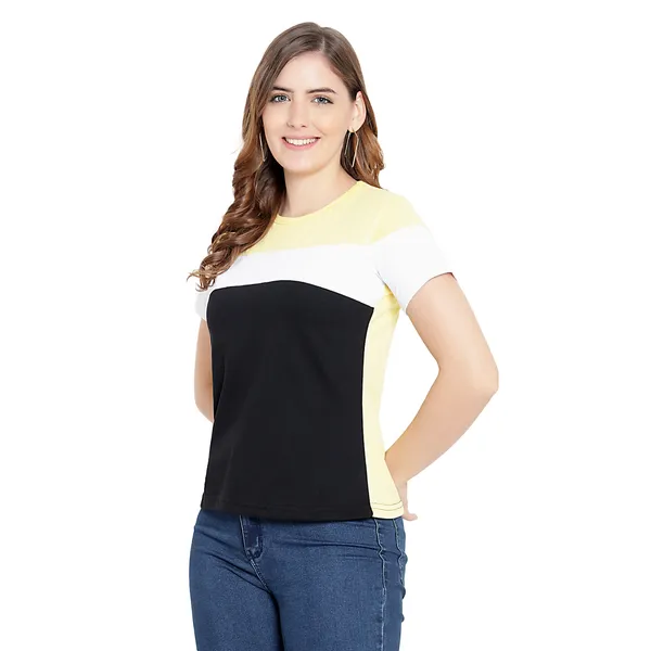 Womens_Multi-Color_Cotton_Half-Sleeve_T-shirt__Trendy_&_Comfortable