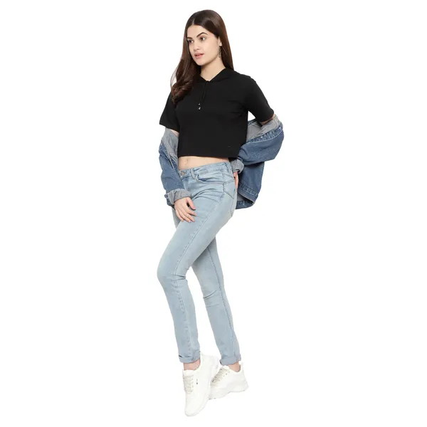 Womens_Sporty_Cropped_Hoodie__Soft_Cotton_Half-Sleeve_Round_Neck_Top