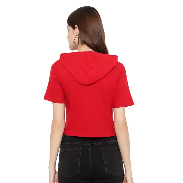 Womens_Sporty_Cropped_Hoodie__Soft_Cotton_Half-Sleeve_Round_Neck_Top