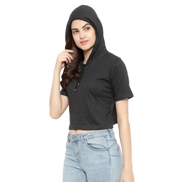 Womens_Sporty_Cropped_Hoodie__Soft_Cotton_Half-Sleeve_Round_Neck_Top