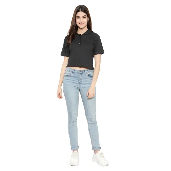 Womens_Sporty_Cropped_Hoodie__Soft_Cotton_Half-Sleeve_Round_Neck_Top