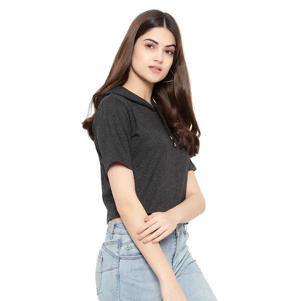 Womens_Sporty_Cropped_Hoodie__Soft_Cotton_Half-Sleeve_Round_Neck_Top