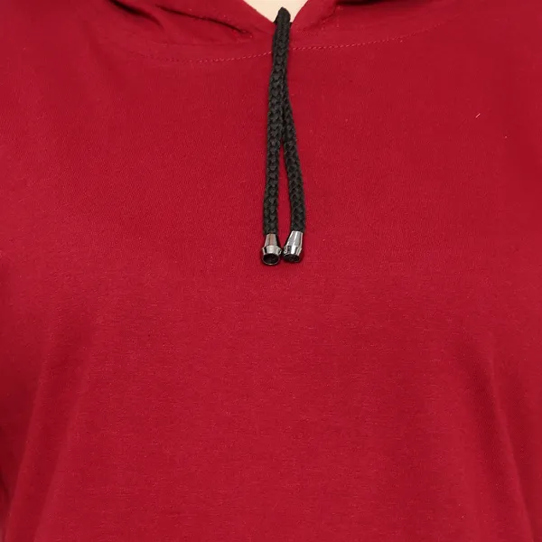 Womens_Sporty_Cropped_Hoodie__Soft_Cotton_Half-Sleeve_Round_Neck_Top