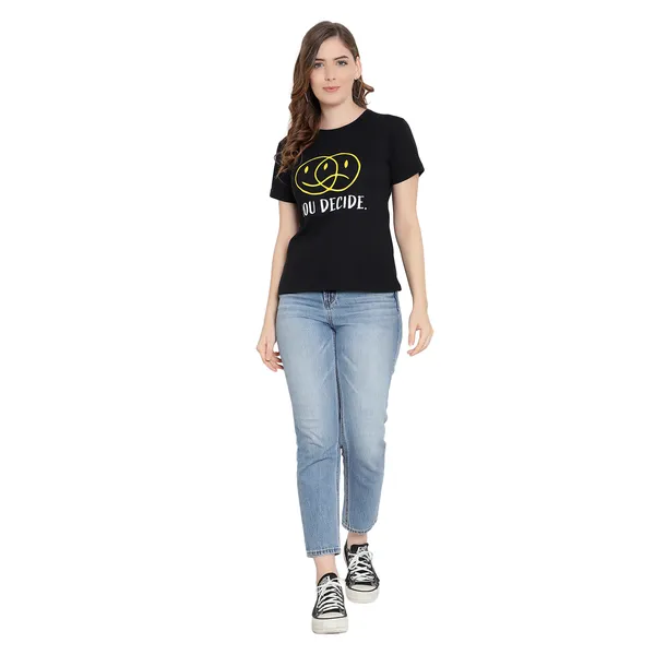 Black_Cotton_Solid_Short_Sleeves_T-Shirt_For_Women