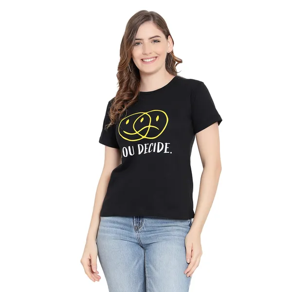 Black_Cotton_Solid_Short_Sleeves_T-Shirt_For_Women