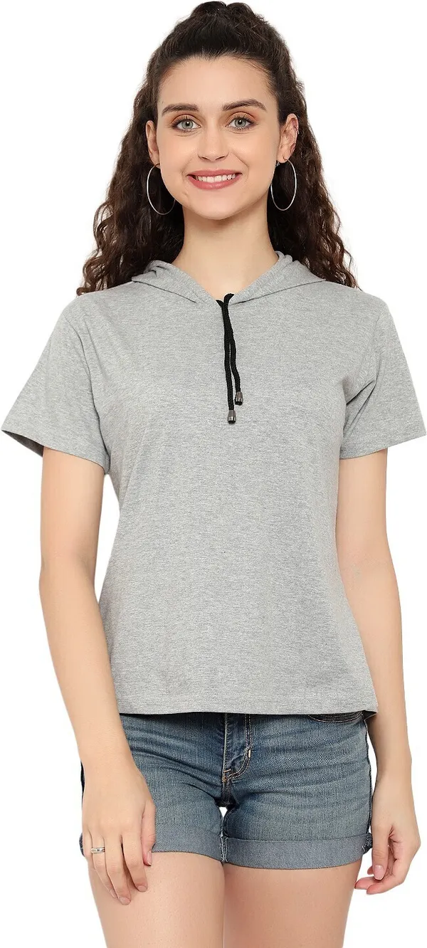 Womens_Plain_Cotton_Half-Sleeve_Round_Neck_Hoodie__Comfy_&_Stylish