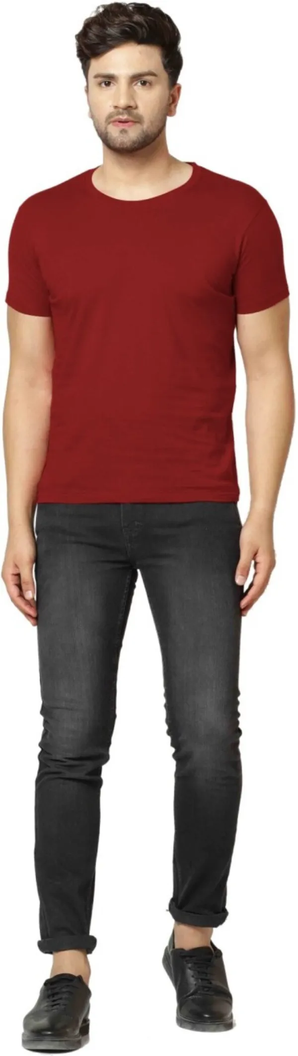 Mens_Cotton_Half-Sleeve_Round_Neck_T-shirt__Simple_&_Comfortable