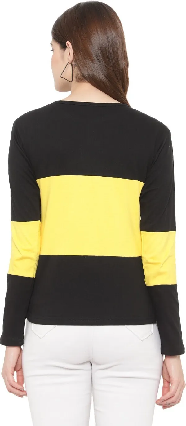 Combo_Yellow_&_black_Full-Sleeve_T-shirt_For_Women