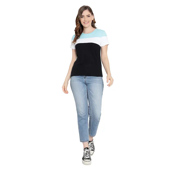 Women's_Multi-Color_Cotton_Half-Sleeve_T-shirt__Trendy_&_Comfortable