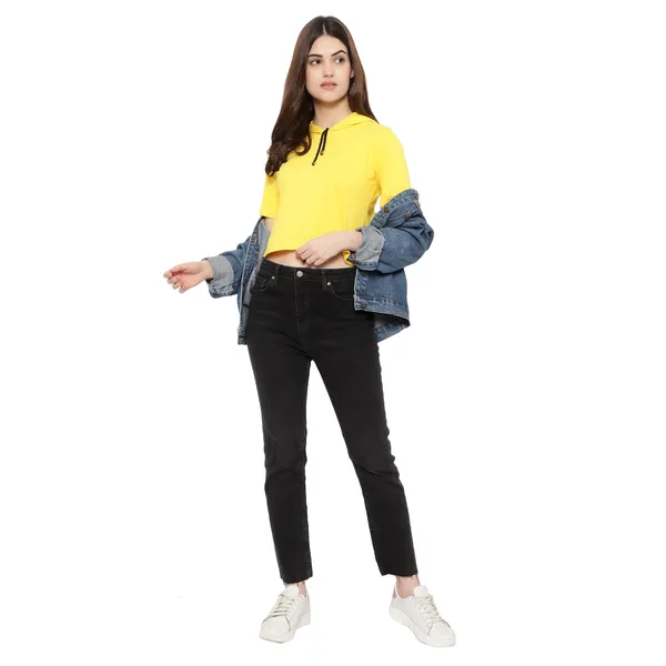 Women_Sporty_Cropped_Hoodie__Soft_Cotton_Half-Sleeve_Round_Neck_Top