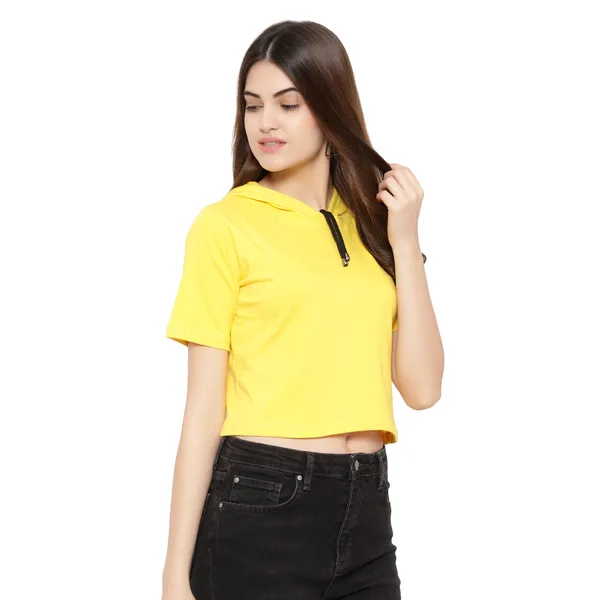 Women_Sporty_Cropped_Hoodie__Soft_Cotton_Half-Sleeve_Round_Neck_Top