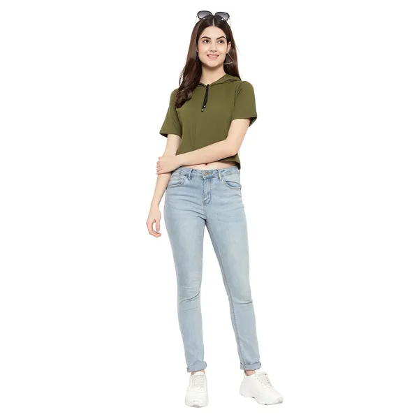 Womens_Sporty_Cropped_Hoodie__Soft_Cotton_Half-Sleeve_Round_Neck_Top