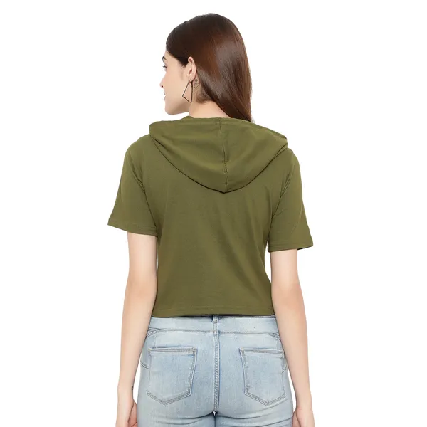 Womens_Sporty_Cropped_Hoodie__Soft_Cotton_Half-Sleeve_Round_Neck_Top
