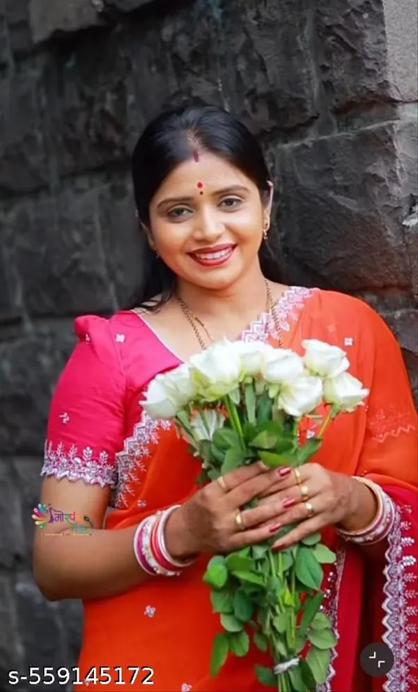 Red_Georgette_Viscose_Saree_For_Women