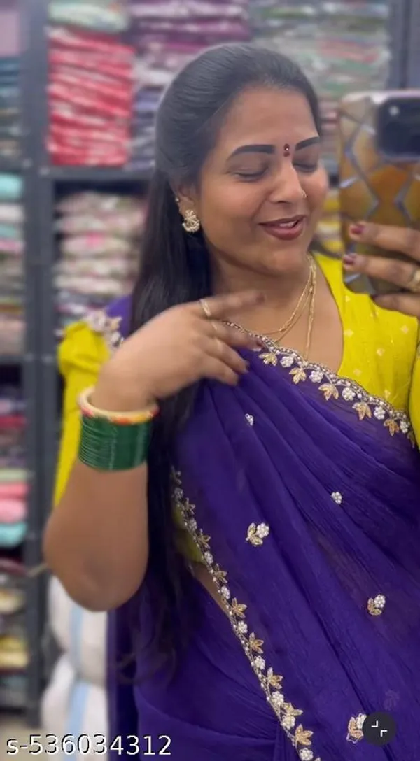 Blue_Georgette_Viscose_Saree_For_Women