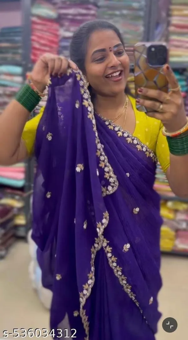 Blue_Georgette_Viscose_Saree_For_Women