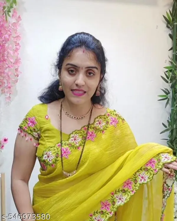 Yellow_Georgette_Viscose_Saree_For_Women