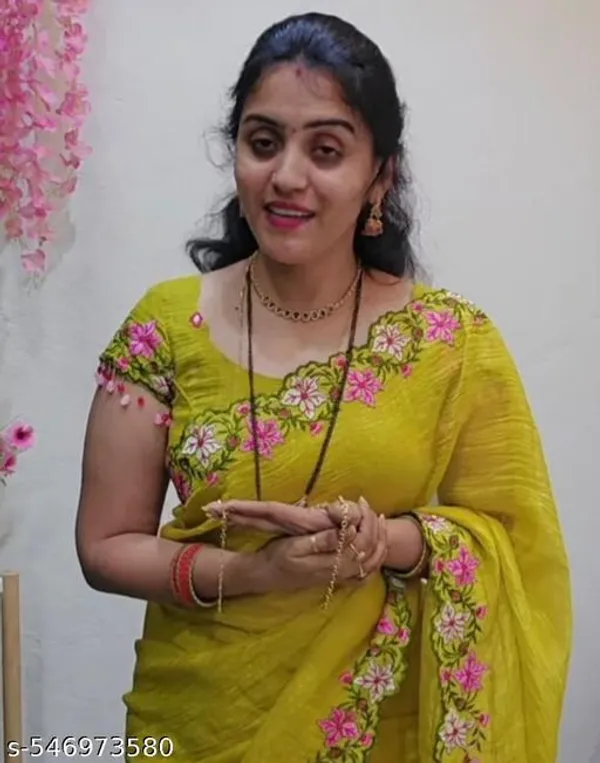 Yellow_Georgette_Viscose_Saree_For_Women